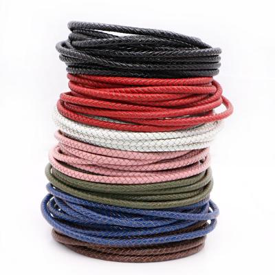 China Leather Cord For Jewelry Making Universal Genuine Leather Bracelet Findings 6mm Round Colorful Leather String String Cord For DIY Necklace Bracelet Making for sale