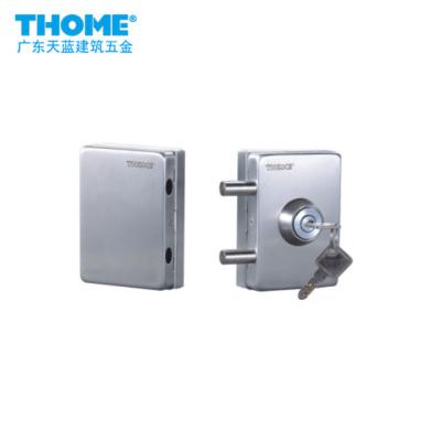 China Modern Factory Price Square Stainless Steel Double Sided Glass Door Lock With Key for sale