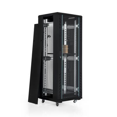 China Transparent Tempered Glass Front Door (metal Door Optional) TH-TD6632 rack server server data rack cabinet aluminum frame network  cabinet 27u for sale