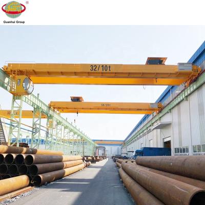 China Bridge Crane Guanhui Brand LH Double Girder Overhead Crane 60 Ton for sale