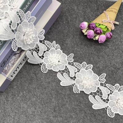 China 3D factory direct sale bridal embroidery lace trimming for dress accessories for sale