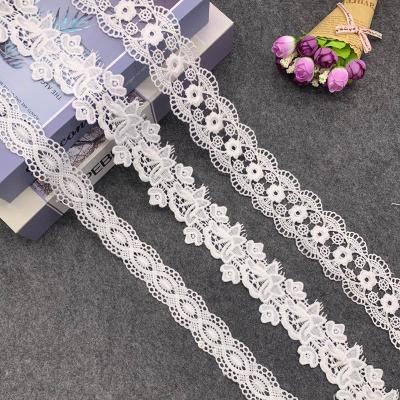 China Hot Selling Water Soluble Lace Material Water Soluble Milky Trim For Wedding Dress for sale