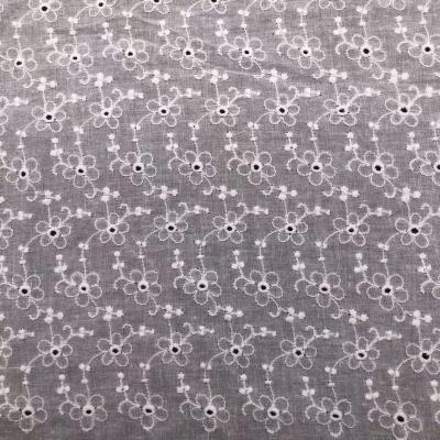 China Sustainable Floral Embroidered Lace Cotton Fabric Healthy And Eco - Friendly Fabric For Clothing for sale