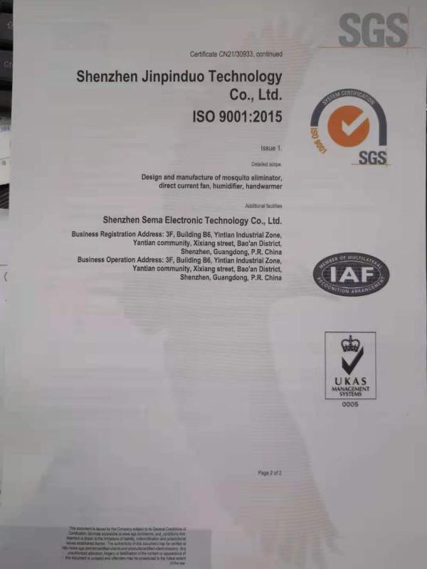 ISO9001 - Shenzhen Jinpinduo Technology Co., Ltd.