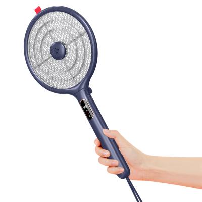 China 50-100 Square Meters 2022 New Design Bug Zapper Led Battery Powered USB Insect Mosquito Racket Battery Killer Electric Swatter For Indoor for sale