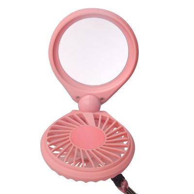 China Mirror Fan With Mini Handheld Fan Mah Battery Portable Outdoor Neck Colorful Makeup Mirror Small Fan Lamp Beauty LED Light 1000 LED Fan for sale