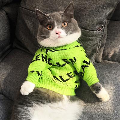 China 2021 New Design Viable Wool Cat Dog Clothes Cat Pullover Luxury Pet Clothes Winter Sweater Dog Clothes for sale