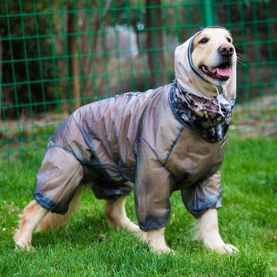 China High Quality Stocked Trend Full Body Quadruped Raincoat Pet Clothes Large Dog Raincoat for sale