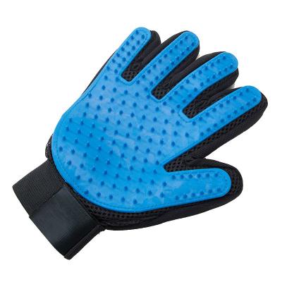 China Stocked Pet Bath Massage Silicone Pet Deshedding Hair Remover Grooming Glove for sale