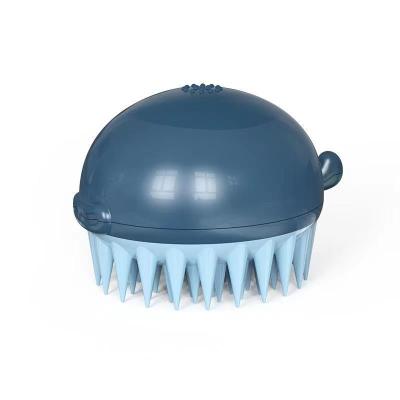 China Dog Bath Brush Pet Massage Brush Shampoo Dispenser Silicone Soft Brush Rubber Bristle Stocked for sale