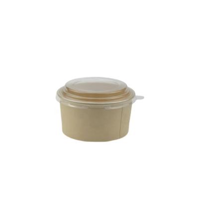 China Disposable Bamboo Fiber Paper Bamboo Salad Bowl With Lid Bowl With Paper Lids Kraft Salad And Soup Bowls for sale