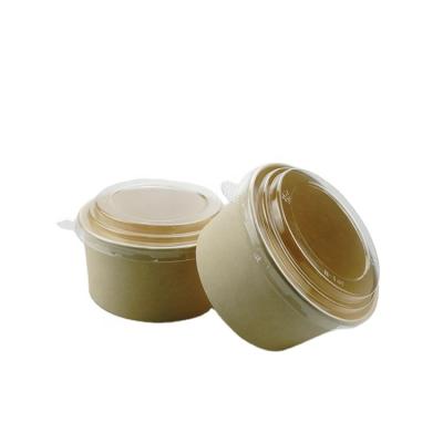 China Disposable PE Coated Bamboo Fiber Biodegradable Disposable Paper Bowls Bamboo Bowls With Lids for sale