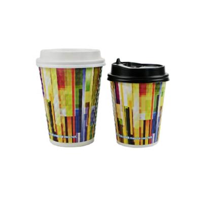 China 12 Oz Disposable Custom Disposable Double Recyclable Wallpaper Cups Food Grade Hot Drink Cup For Coffee for sale