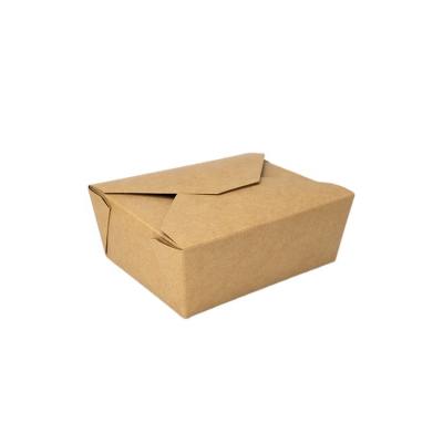 China #2 Disposable Custom Printing Kraft Folded Takeaway Box Food Packaging Paper Box Takeway Fast Food Box for sale