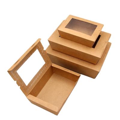 China Disposable Kraft Lunch Box Take Away Paper Lunch Box Brown Paper Lunch Box With Window for sale