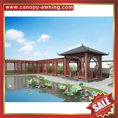 China high quality outdoor Aluminium aluminum wood look pavilion pergola sunshade shelter canopy awning gazebo for sale