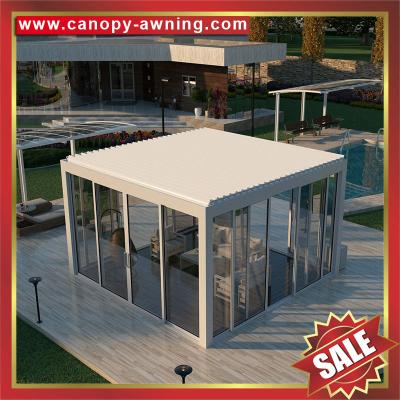 China outdoor backyard Modern Aluminium Opening louvered shutter Roof Pergola gazebo shelter for sale for sale