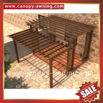 China super durable public wood look alu sunshade garden park aluminium aluminum alloy metal grape trellis Pergola grid kits for sale