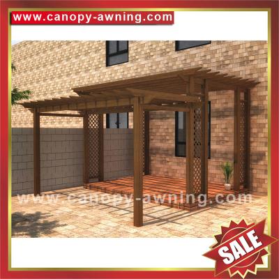 China public outdoor garden leisure park wood style aluminium aluminum metal grape trellis Pergola vine grids sunshade shelter for sale