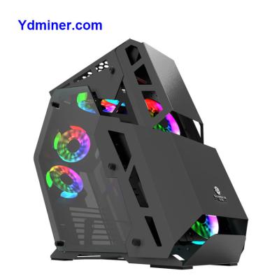 China With Side Panel Window Sales Tower ATX Gaming PC Mid Computer Hot Case Case With Glass And ARGB Led Strip for sale