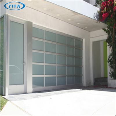 China modern sliding up garage glass door/frosted glass door/garage fold up transparent garage door for sale