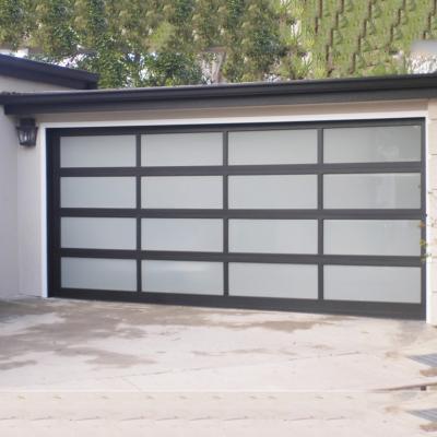 China Modern Obscure Glass Garage Door Frosted Glass Garage Doors Foggy Glass Garage Door for sale