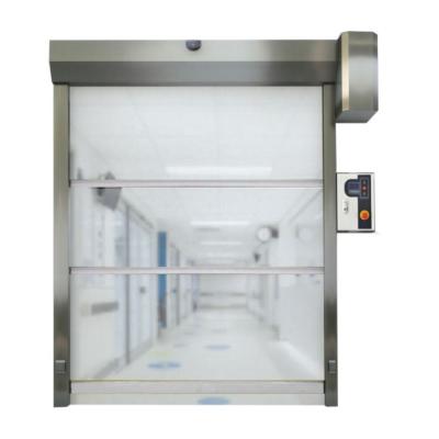 China Industrial PVC Interior Rolled Safety Steel Door Self Repairing High Speed ​​Motor for sale