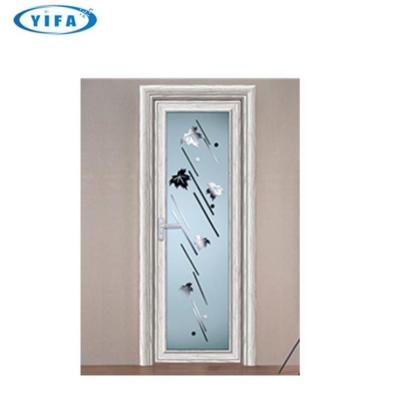 China modern yifa wood mdf door production line frosted bathroom door glass interior door for sale