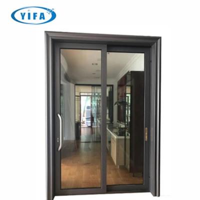 China Modern aluminum frame glass sliding door for KFC entry door for sale