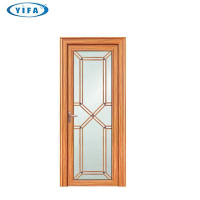 China Factory Modern Low Price Bathroom Casement Aluminum Swing Door With Frosted Glass for sale