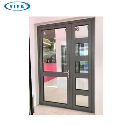 China Modern $40 Per Square Upvc White Soundproof Casement Interior Office Entry Door Binding With Stained Glass That Open for sale