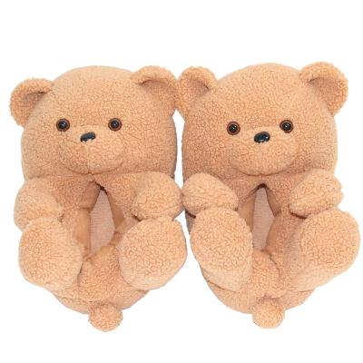 China HOT SLIPPERS 2022 new arrivals fuzzy teddy bear indoor slippers all color women plush slipper for sale