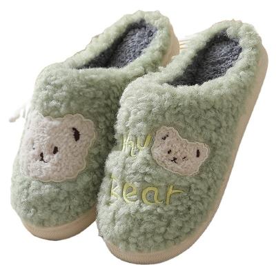 China Anti Slip Anti Slip Stylish Home Wear Flat Warm Wool Cotton Slippers for sale