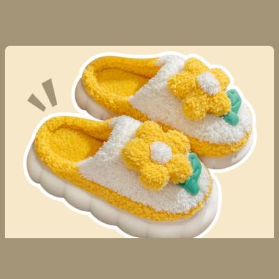 China Fashion Trend Plush Non-slip Thermal Home Floor Slippers for sale