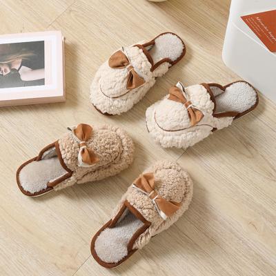 China Fashion Trend 2022 New Cotton Plush Fluffy Home Slippers Indoor Slipper for sale