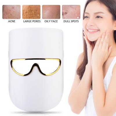 China Rechargeable Beauty Facial Device Face Mask 3 Colors LED Therapy 3 Colors LED Face Mask Photon Light Skin Color LED Dye Removal PDT Beauty Mask for sale