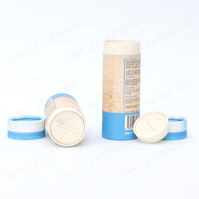 China Custom Recycled Materials Paper Packaging Tube With Plastic Strainer For Loose Powder Packaging Paper Container For Spices Packaging for sale