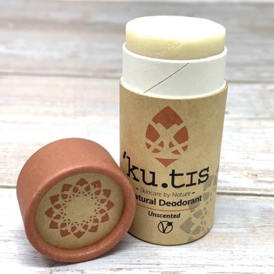 China Recycled materials vegan brown kraft paper lip balm tube lip balm lift wax paper coated container interior for oil proof for sale