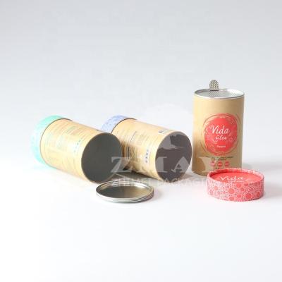 China Biodegradable Recycled Kraft Paper Tube Food Powder Container Aluminum Foil Liner for sale