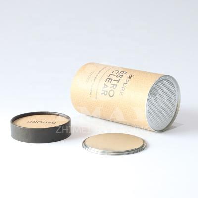 China Eco Friendly Biodegradable Kraft Paper Round Boxes Packaging Loose Tubes Powder Cylinder Containers for sale