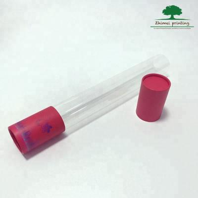 China Handmade Paper Cylinder Packaging Paper Tube With Clear PET Tube A2 Poster Gift Packing Round Shape Box With Paper Mount for sale