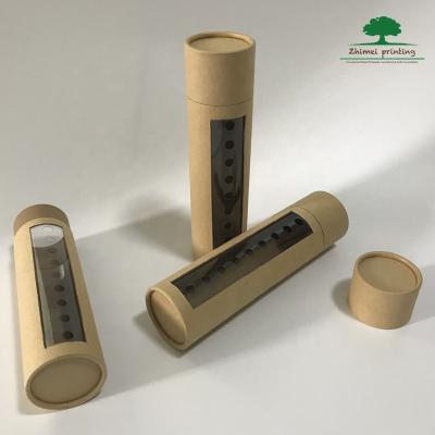 China Handmade Custom Design Biodegradable Cylinder Kraft Paper Tube With Window Factory Supply for sale