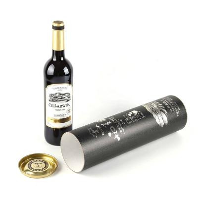 China Recyclable 500ml Red Wine Paper Bottle Bottle Cardboard Cylinder Packaging Gold Metal Lid Paper Tube Wholesale Manufacturer for sale