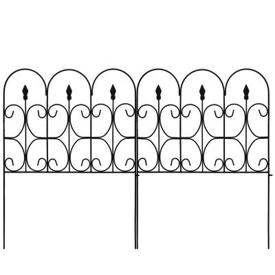 China Easily Assembled Outdoor Metal Wrought Iron Fence Garden Gates For Decoration Safety Guardrail for sale