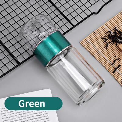 China Viable Cheap Price Double Wall Glass Water Bottle Tumbler Cup With Tea Infuser Tea And Water Separator Bottle for sale