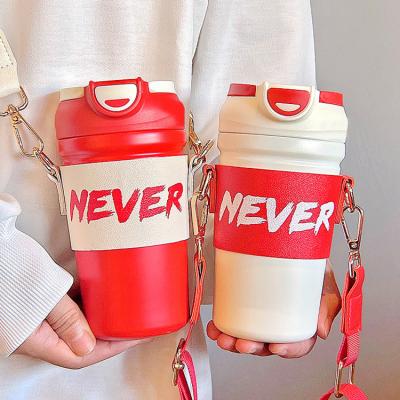 China Kids Stainless Steel Vacuum Flask Mini Water Bottle Insulated Sports Viable Customized Printing Bottle With Plastic Straw for sale