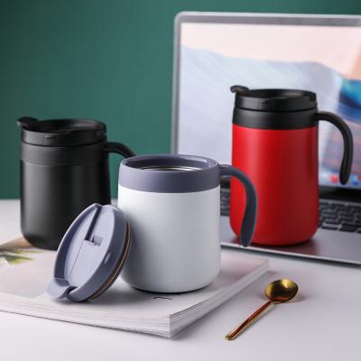 China Customization Logo Bottle Sublimation Blank Business Tumblers With Handle Home Coffee Mug 500ml Stainless Steel Coffee Pots for sale