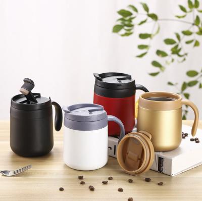 China Business 400ml 500ml Insulated Tumbler Reusable Coffee Thermos Tumbler Tea Cup Desktop Easy Carry for sale