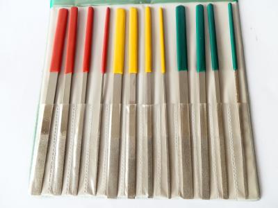 China Flat / Half Round / Square Diamond Needle File Set For Precision Stone Glass for sale