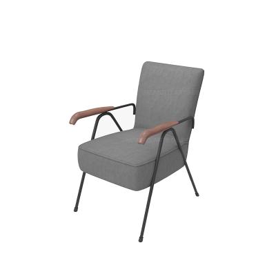 China Fashion JASMETO FURNITURE Wrought Iron Wood Fabric Chairs Indoor Leisure Living Room Arm Chair With Metal Leg for sale